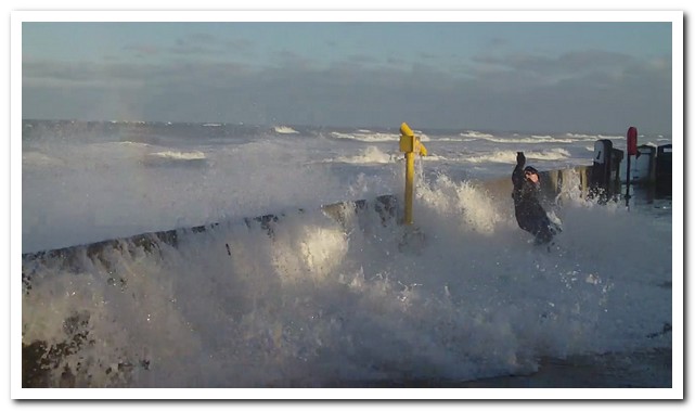 Dodging waves in Redcar - 2009